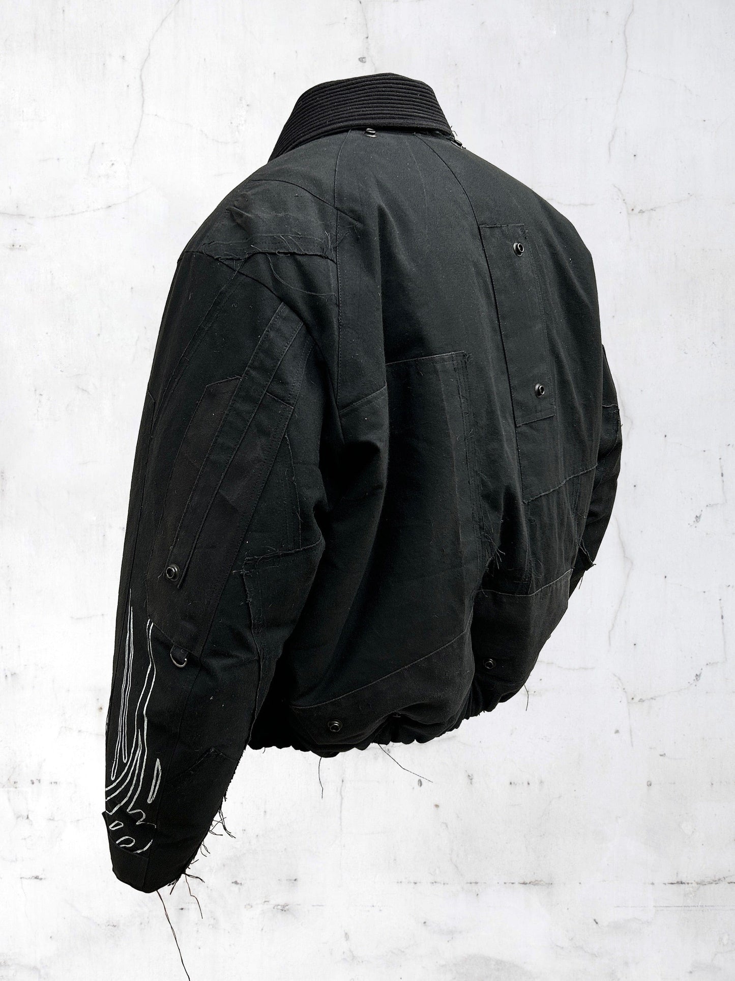 PATCHWORK BOMBER JACKET NOIR-UNDER THE SIGN-APOC STORE