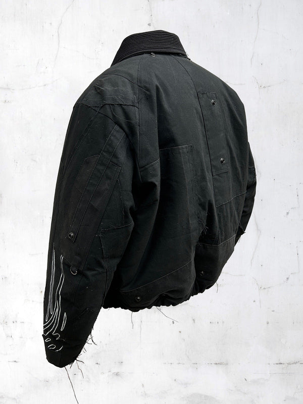 PATCHWORK BOMBER JACKET NOIR-UNDER THE SIGN-APOC STORE