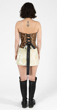 Brown Floral Upholstery Corset-Kristin Mallison-APOC STORE
