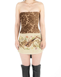 Brown Floral Upholstery Corset-Kristin Mallison-APOC STORE