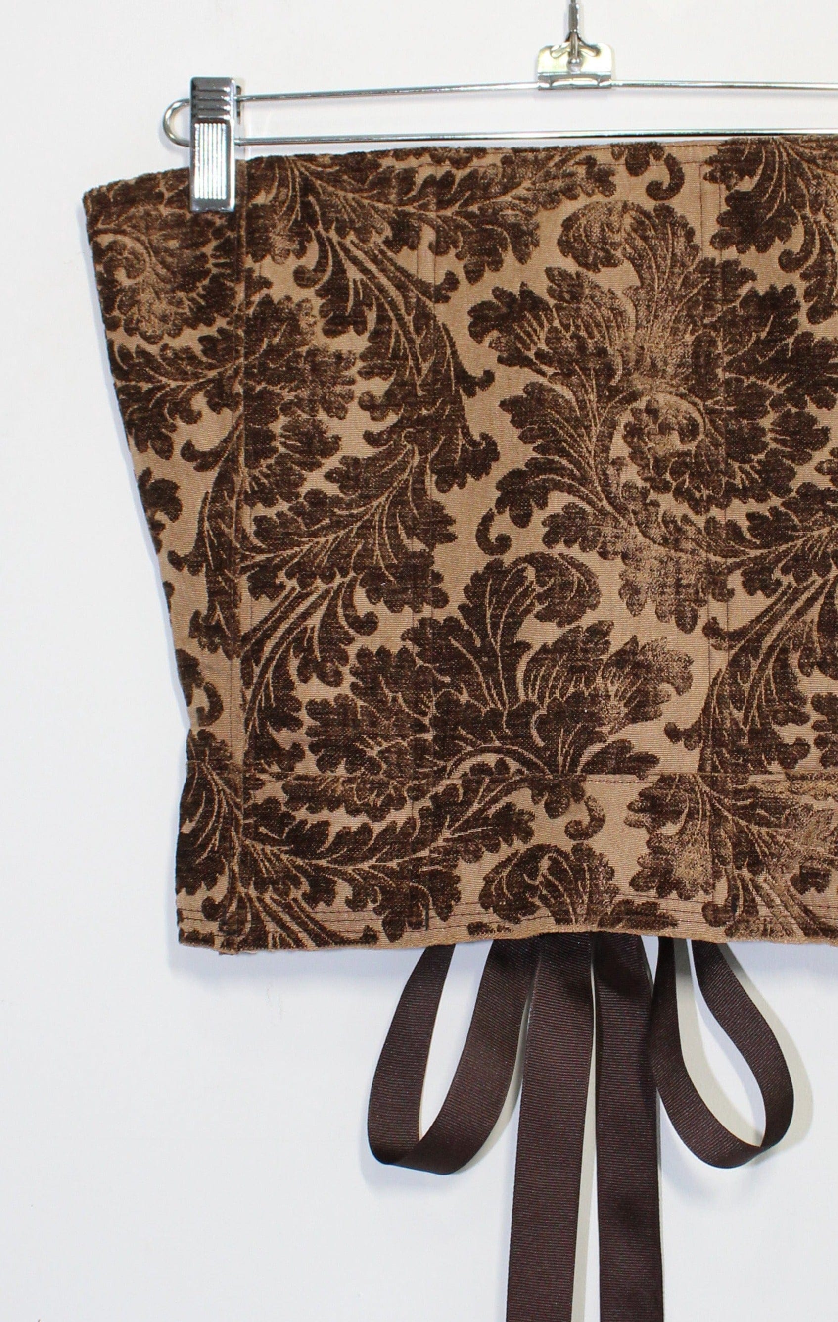 Brown Floral Upholstery Corset-Kristin Mallison-APOC STORE