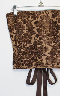 Brown Floral Upholstery Corset-Kristin Mallison-APOC STORE
