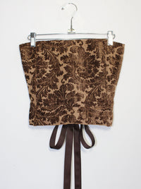 Brown Floral Upholstery Corset-Kristin Mallison-APOC STORE