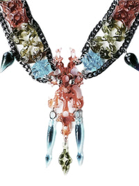 Hare bone necklace Brown Blue-886lab-APOC STORE