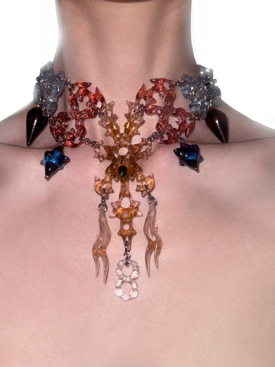 Hare Joint necklace Brown Purple-886lab-APOC STORE