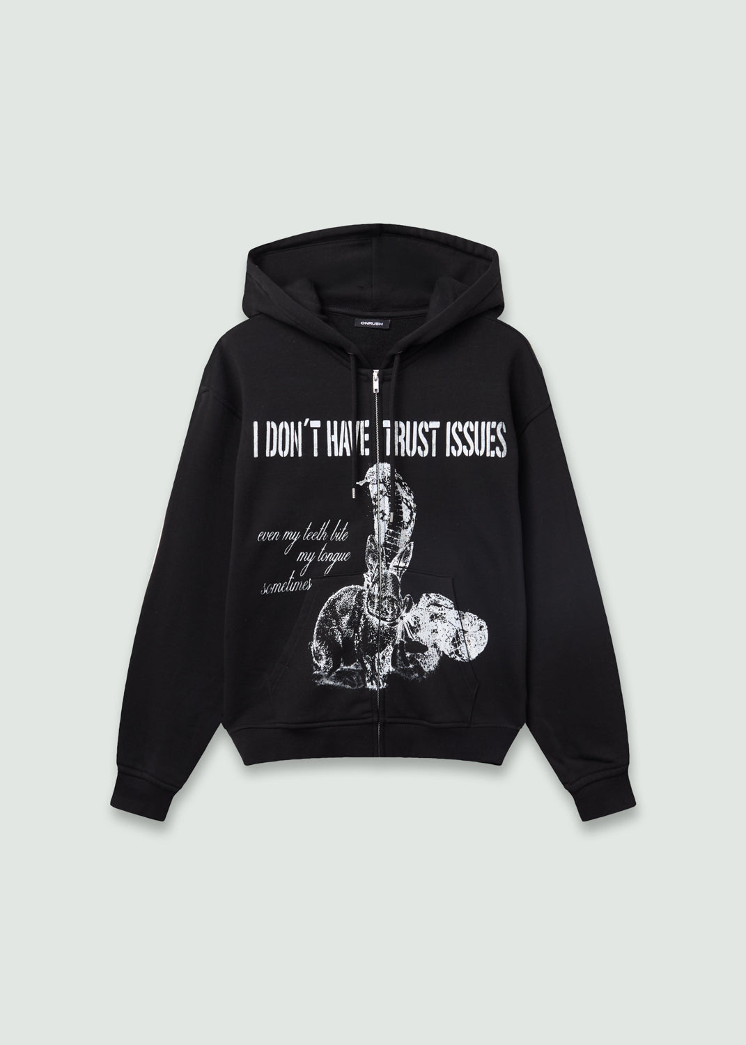 Bunny Zip Up Hoodie Black-Onrushw23fh-APOC STORE