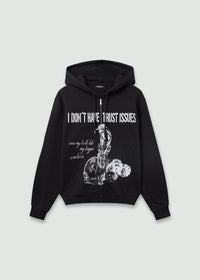 Bunny Zip Up Hoodie Black-Onrushw23fh-APOC STORE