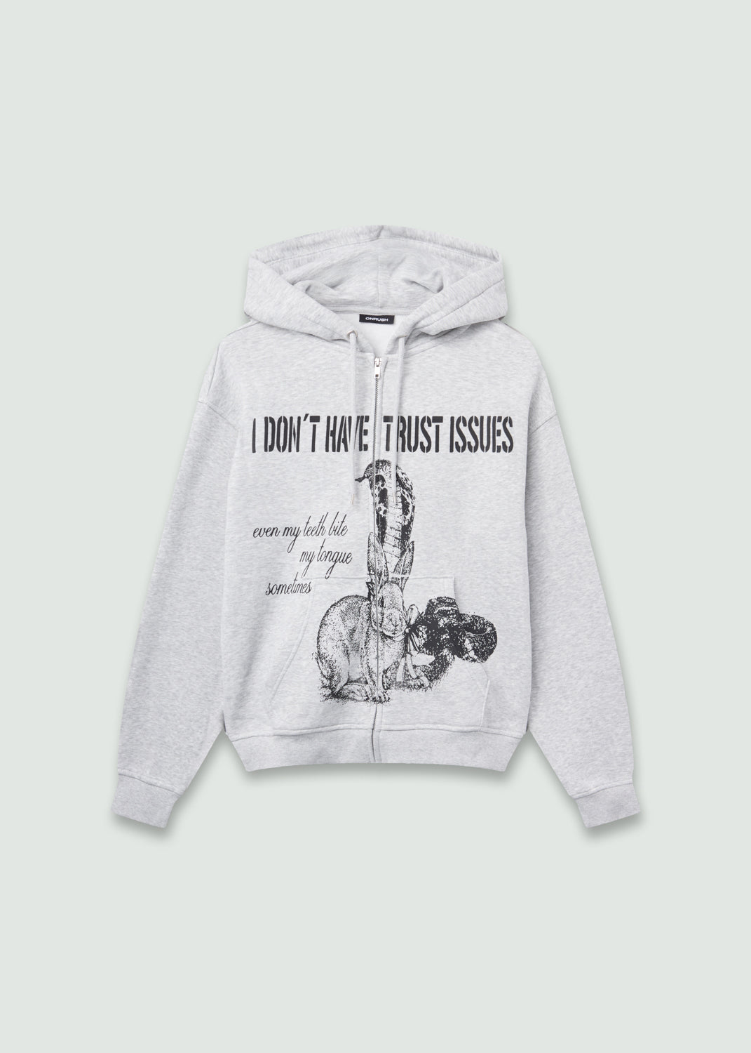 Bunny Zip Up Hoodie Black-Onrushw23fh-APOC STORE