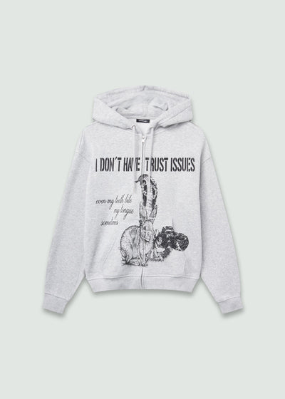 Bunny Zip Up Hoodie Black-Onrushw23fh-APOC STORE