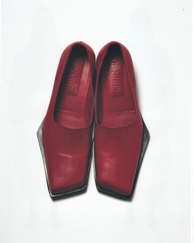 Red slashed loafers-Sung Ju-APOC STORE
