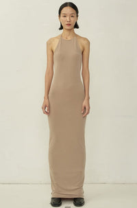 Nude Skinny Apron Maxi Dress-arc us arkus-APOC STORE