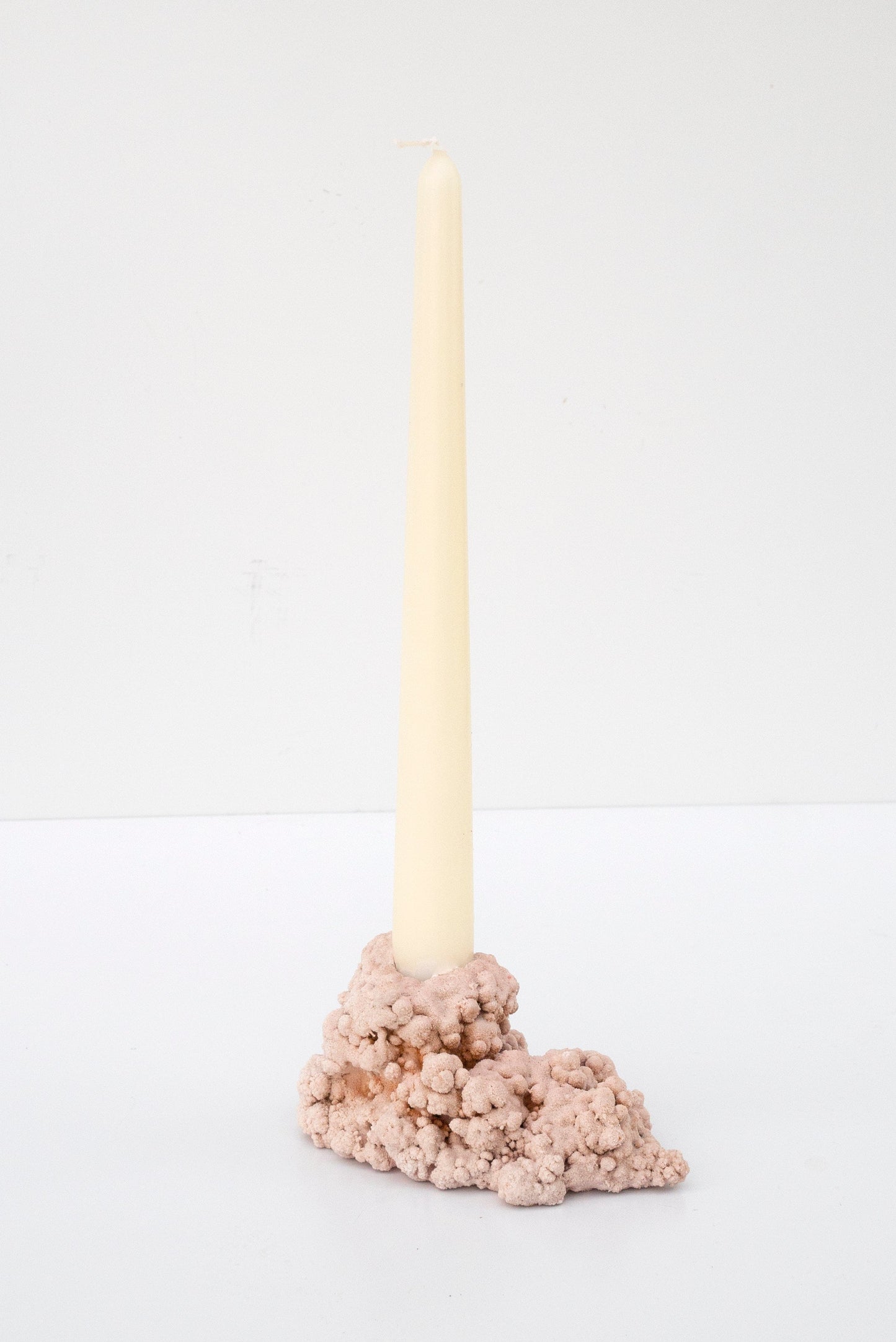 1 of 1 Cauliflower calcite candle holder small pink-Elissa Lacoste-APOC STORE