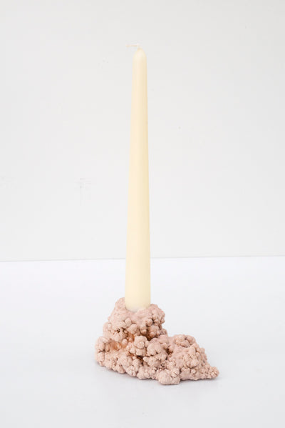 1 of 1 Cauliflower calcite candle holder small pink-Elissa Lacoste-APOC STORE