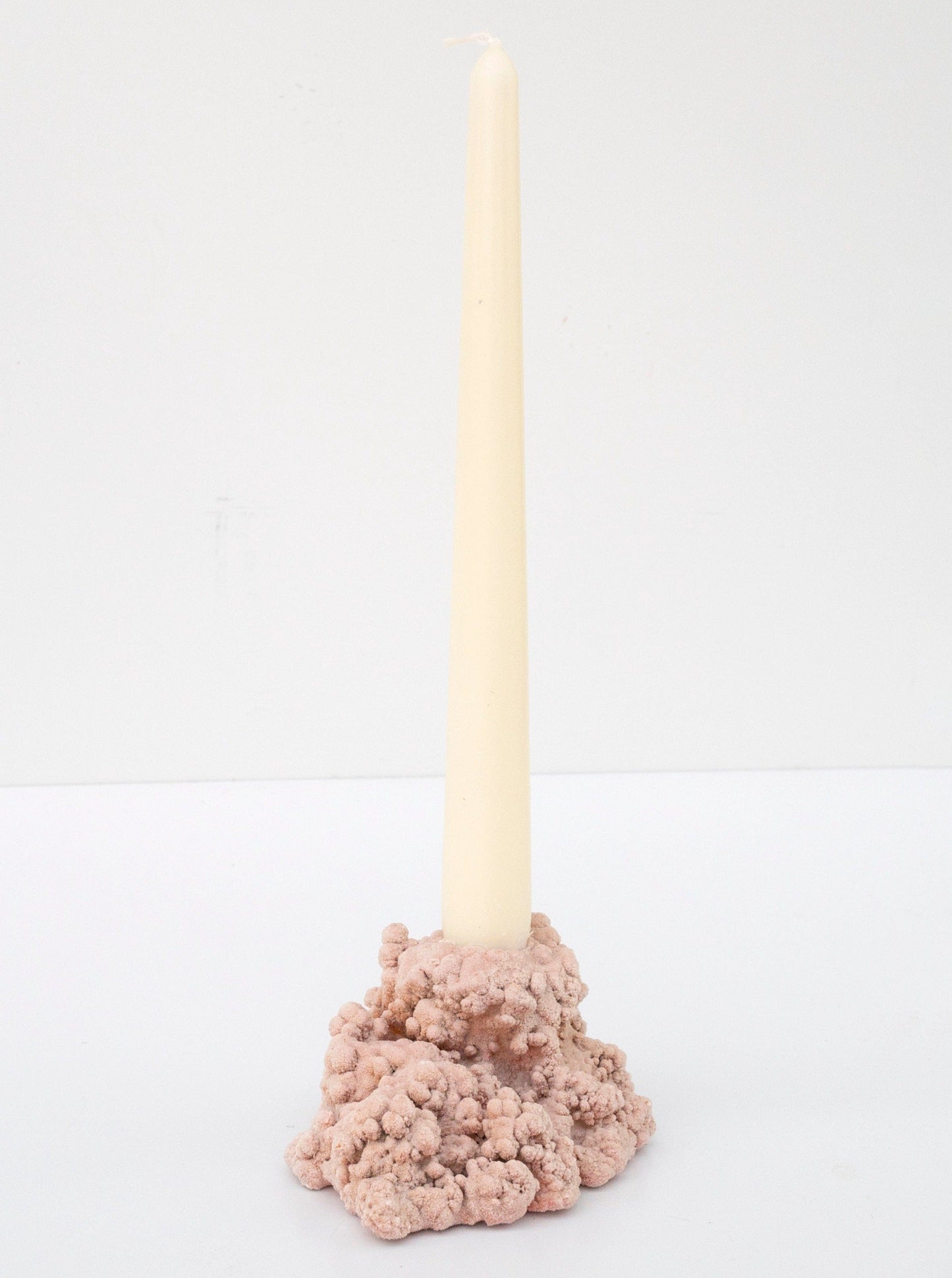 1 of 1 Cauliflower calcite candle holder small pink-Elissa Lacoste-APOC STORE
