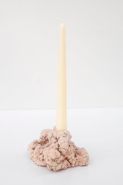 1 of 1 Cauliflower calcite candle holder medium pink-Elissa Lacoste-APOC STORE