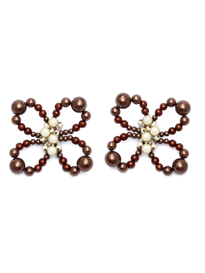 Candy Earrings - Chocolate/ Reflective Beige-1CONCEPT-APOC STORE