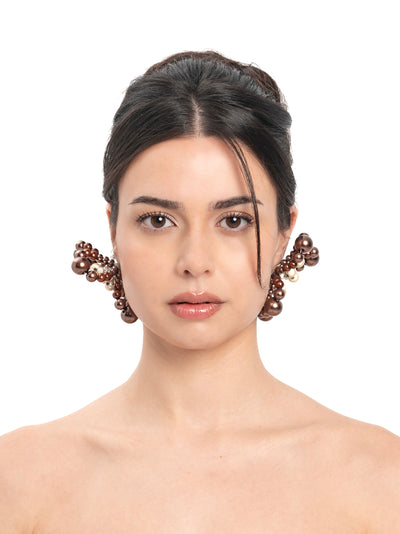 Candy Earrings - Chocolate/ Reflective Beige-1CONCEPT-APOC STORE