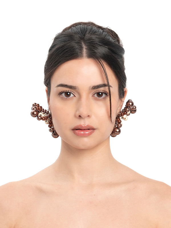 Candy Earrings - Chocolate/ Reflective Beige-1CONCEPT-APOC STORE