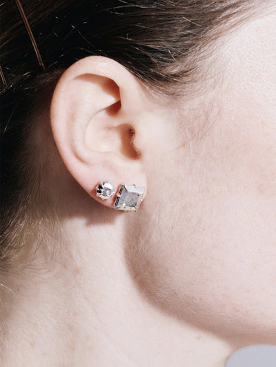 Princess-Cut Fake diamond Stud Large-MQT-APOC STORE