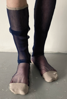 Navy Monofilament Socks-Khanh Brice Nguyen-APOC STORE