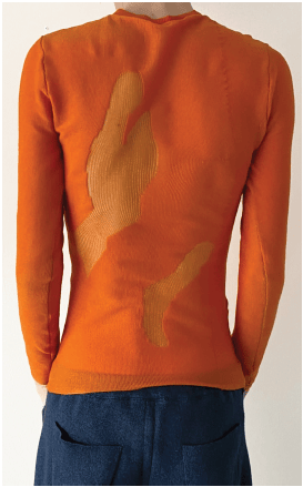 Orange Drop Stitch Knit Top-Khanh Brice Nguyen-APOC STORE