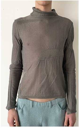 Scar turtleneck - grey-Khanh Brice Nguyen-APOC STORE