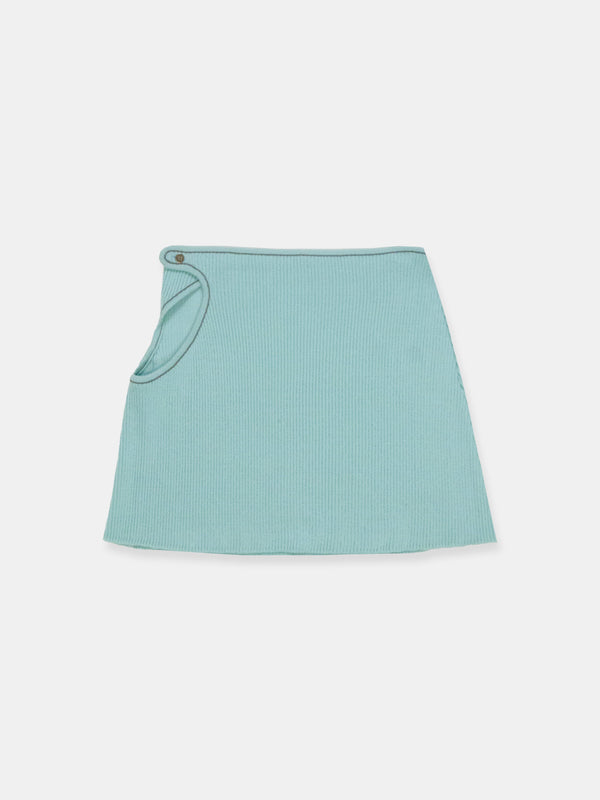 Score Knit Mini Skirt Celadon-René Scheibenbauer-APOC STORE