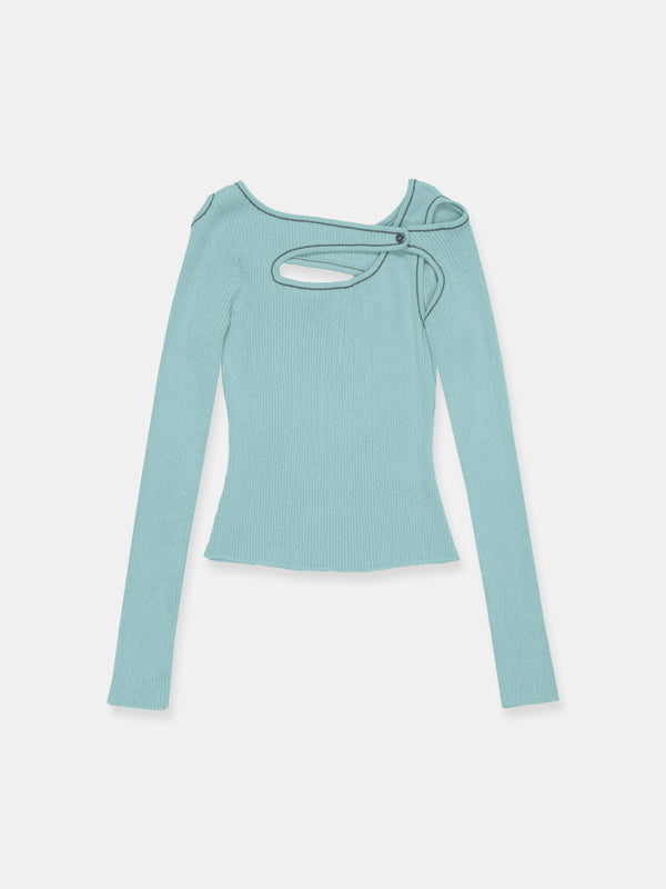 Score Knit Top Celadon-René Scheibenbauer-APOC STORE