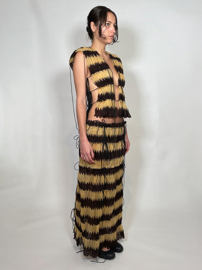 Chevron pleated skirt-Alexandra Larrabure-APOC STORE