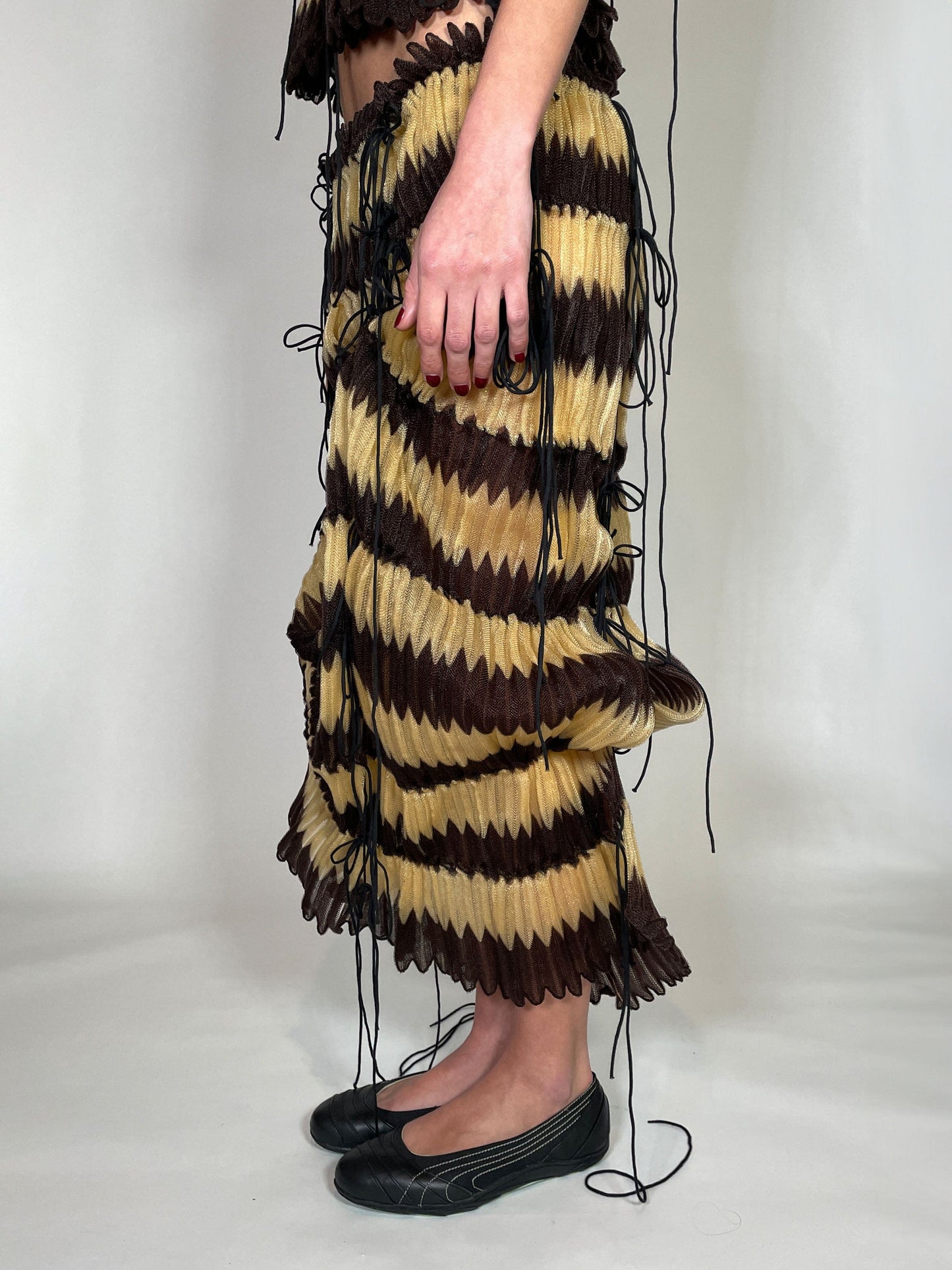 Chevron pleated skirt-Alexandra Larrabure-APOC STORE
