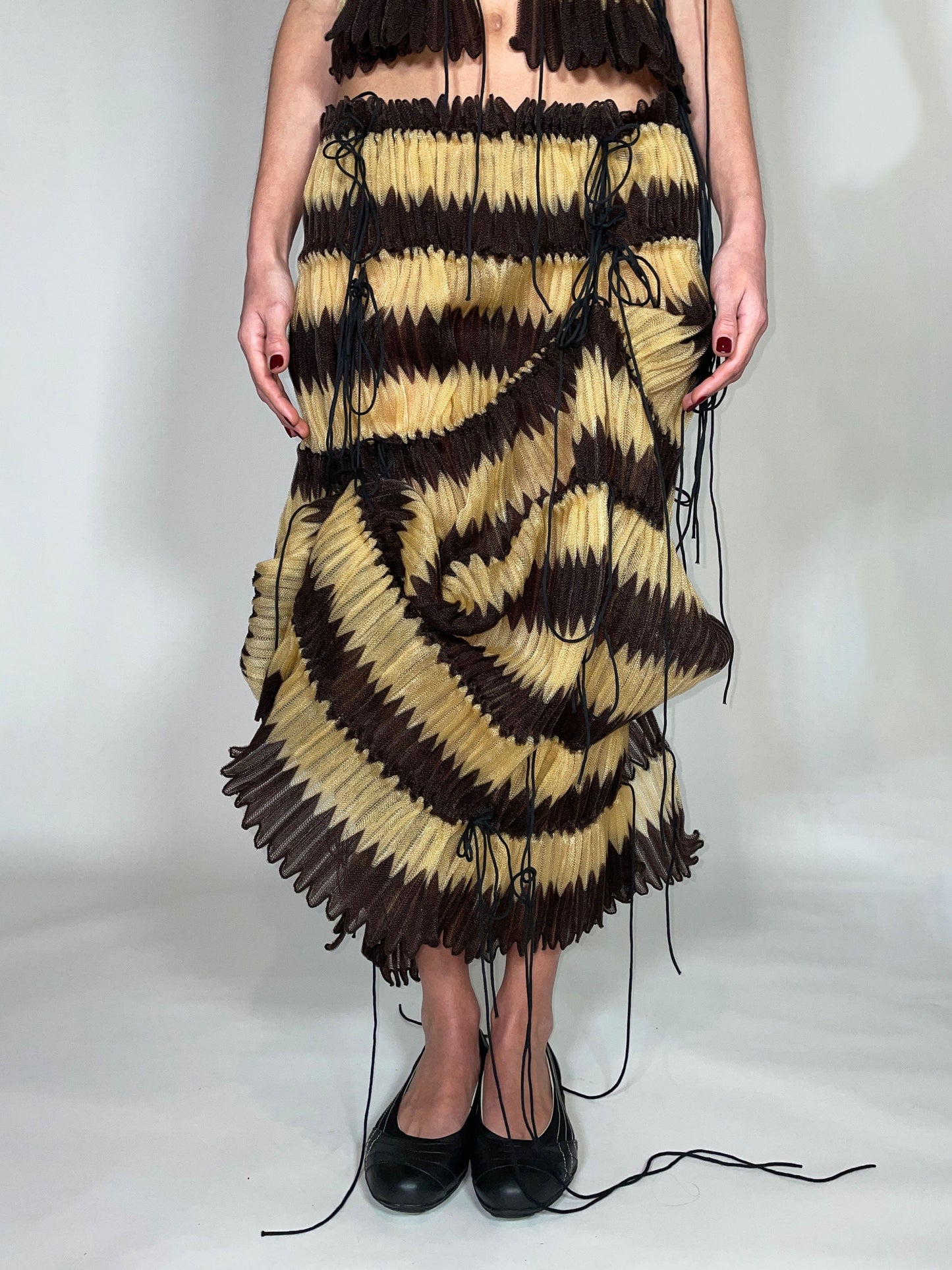 Chevron pleated skirt-Alexandra Larrabure-APOC STORE