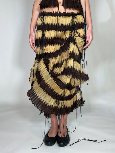 Chevron pleated skirt-Alexandra Larrabure-APOC STORE