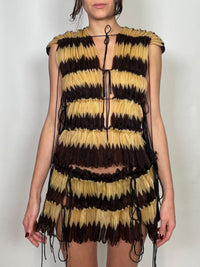 Chevron pleated vest-Alexandra Larrabure-APOC STORE
