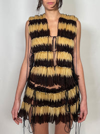 Chevron pleated vest-Alexandra Larrabure-APOC STORE