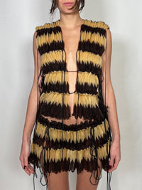 Chevron pleated vest-Alexandra Larrabure-APOC STORE