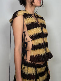 Chevron pleated vest-Alexandra Larrabure-APOC STORE