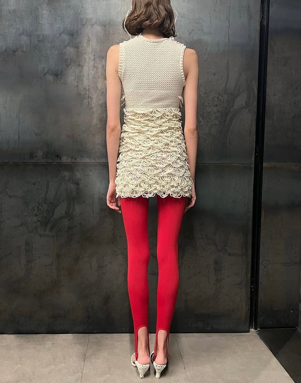 Crochet floral mini Dress-Nastyamasha-APOC STORE