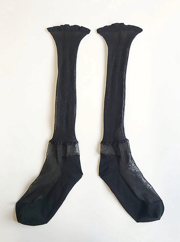 Black Monofilament Socks-Khanh Brice Nguyen-APOC STORE