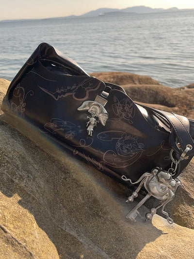 Charcoal charm bag-Gabrielle Rosenstein-APOC STORE