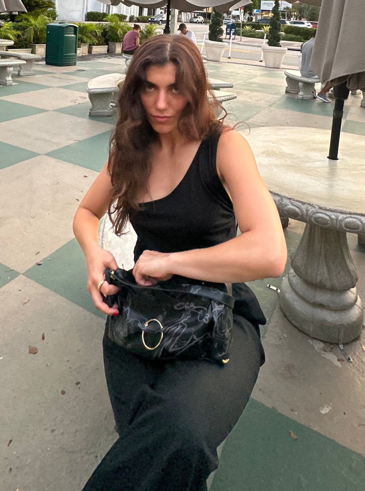 Charcoal charm bag-Gabrielle Rosenstein-APOC STORE