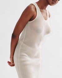 Monofilament Dress - Cream-Khanh Brice Nguyen-APOC STORE