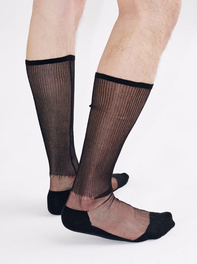 Black Monofilament Socks-Khanh Brice Nguyen-APOC STORE