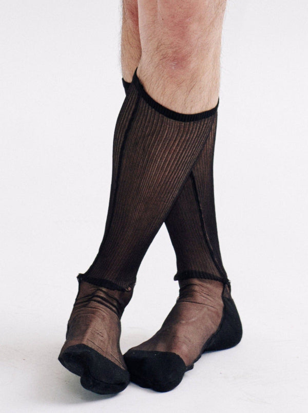 Black Monofilament Socks-Khanh Brice Nguyen-APOC STORE