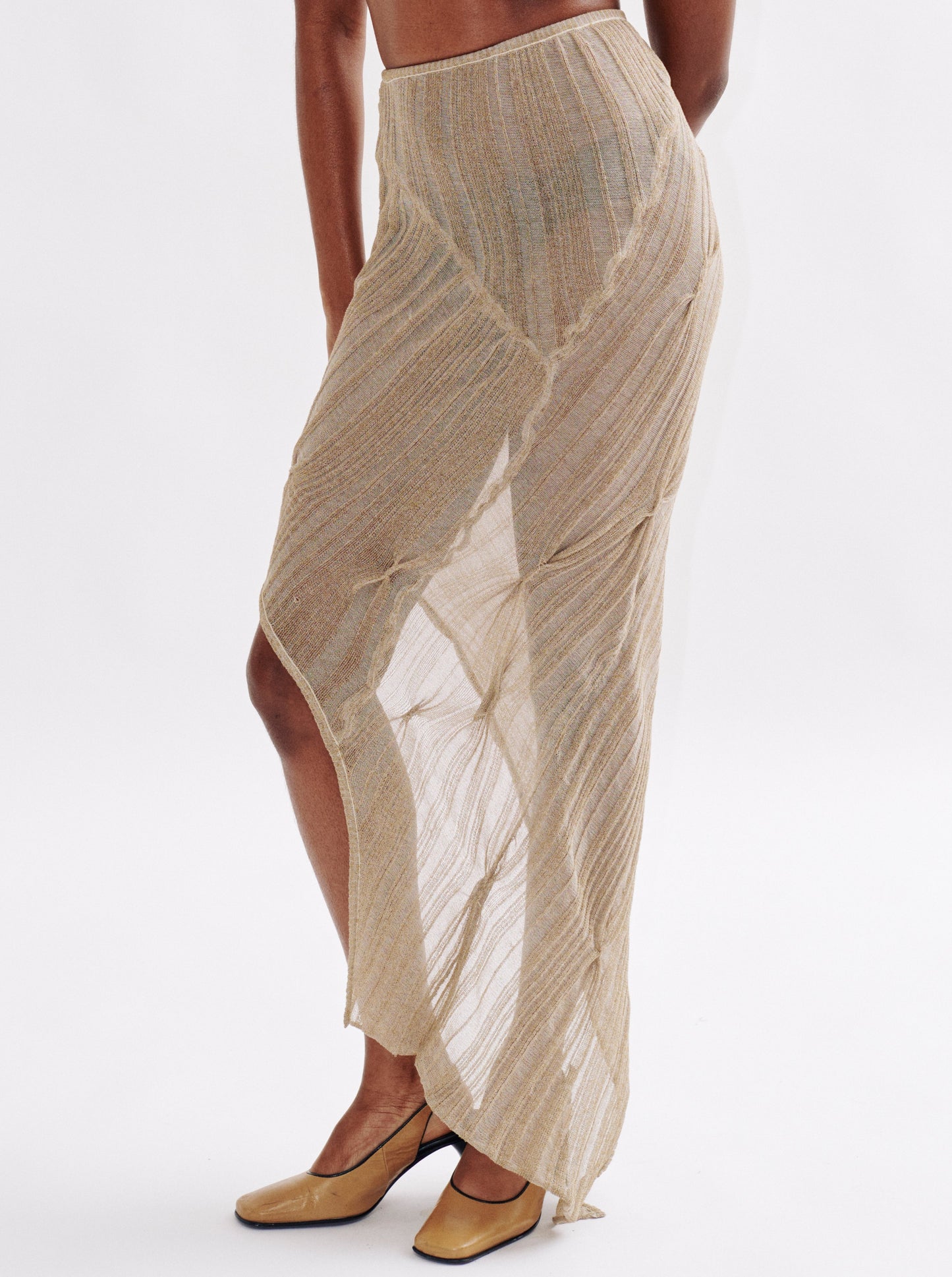 Rain Skirt - Beige-Khanh Brice Nguyen-APOC STORE