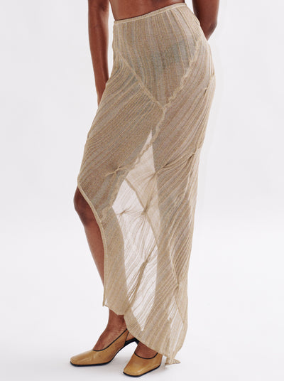 Rain Skirt - Beige-Khanh Brice Nguyen-APOC STORE