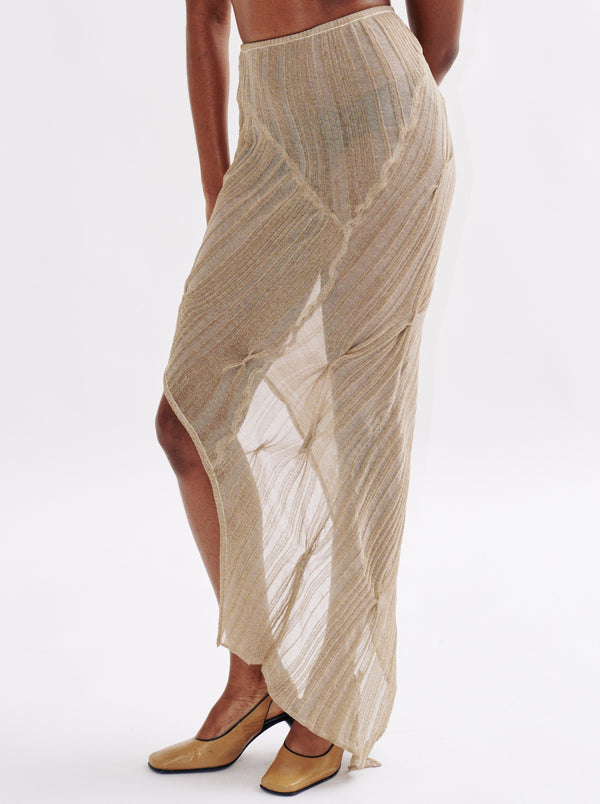 Rain Skirt - Beige-Khanh Brice Nguyen-APOC STORE