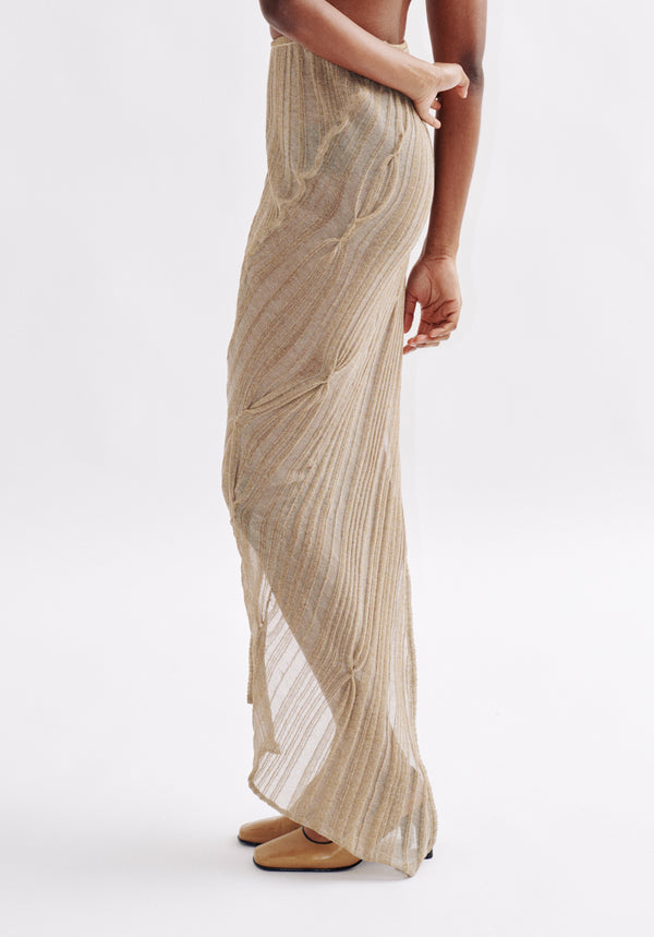 Rain Skirt - Beige-Khanh Brice Nguyen-APOC STORE