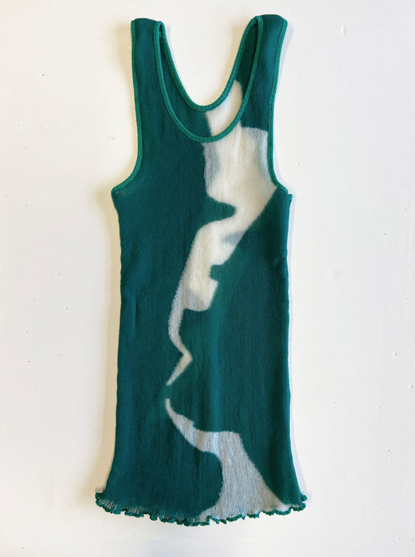 Streak Vest - Teal & White-Khanh Brice Nguyen-APOC STORE