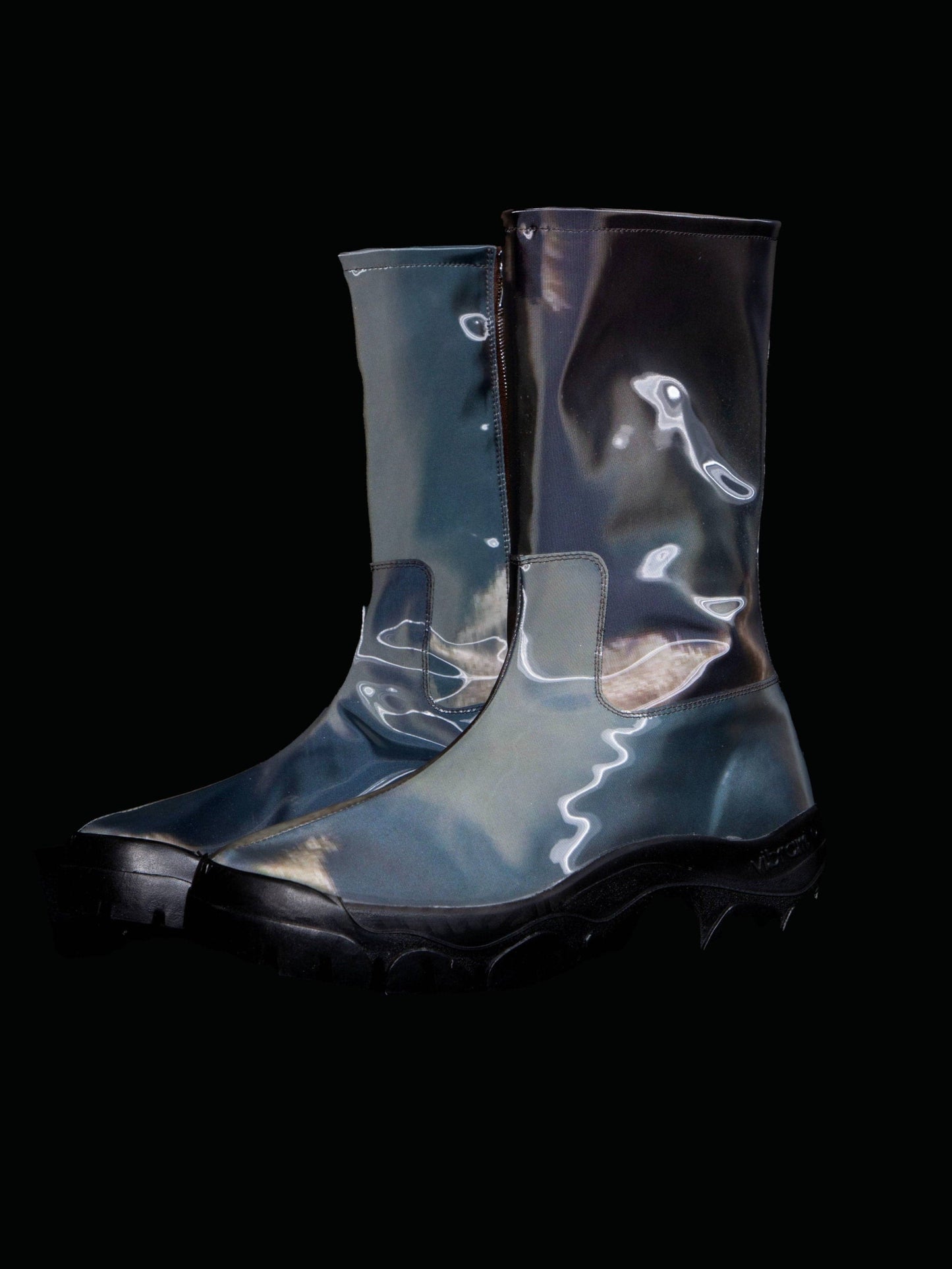 Grey Cow Calf Boot-Leeann Huang-APOC STORE