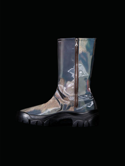 Grey Cow Calf Boot-Leeann Huang-APOC STORE